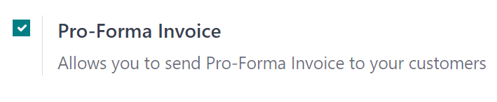Cài đặt tính năng Hóa đơn Pro-Forma trong ứng dụng Odoo Sales.